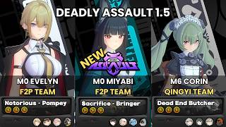 NEW Deadly Assault ZZZ | Evelyn F2P Team x Miyabi x Corin Qingyi | 9-Star | Zenless Zone Zero 1.5