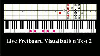 Live Guitar Fretboard Visualization Test 2 (Python MIDI + GR-33)