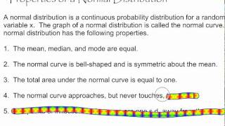 Properties of a Normal Distribution