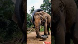 Giant snake scares an elephant 🐘 😳 #youtubeshorts