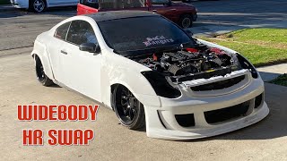 widebodying a bagged Hr swapped G35 !!