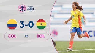 COLOMBIA vs. BOLIVIA [3-0] | RESUMEN | CONMEBOL SUB20 FEM | FASE DE GRUPOS