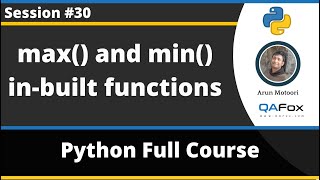 max() and min() in-built functions in python (Python Tutorial - Part 30)