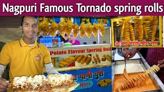 Famous Tornado Potato Spring Rolls 🥔 | अब अपने नागपुर में 🤪 | Crispy Snacks | Nagpur Street Food |