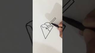 how to draw ice cream cone , ice cream drawing easy #easydrawing  , #trending  #youtubeshorts