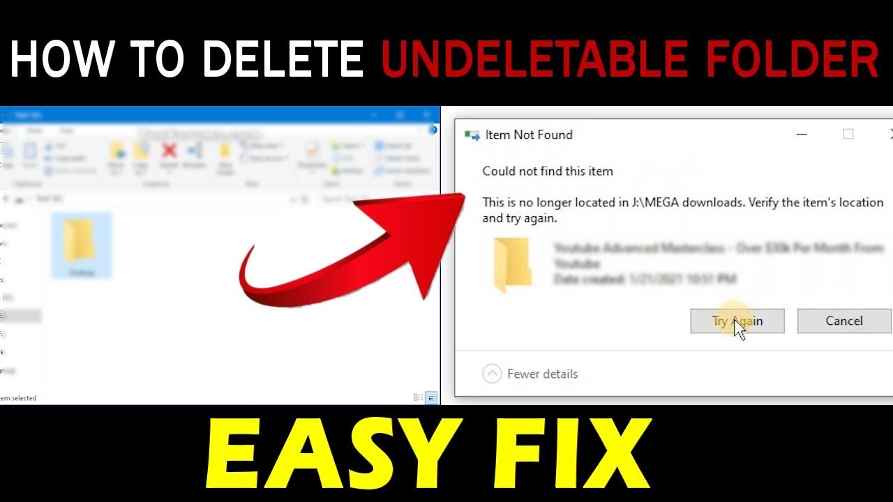 How To Delete Folder That Won T Delete Easy Fix Youtube