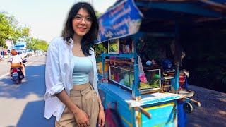 Huge street food market in Mandalay, Myanmar.