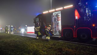 One dead and two injured in head-on collision in fog