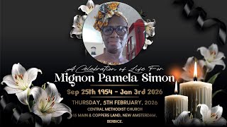 Celebration Of Life For Mignon Pamela Simon