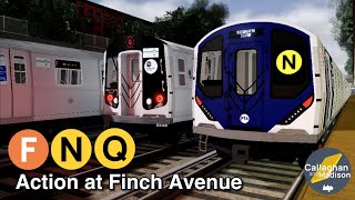 PTA Subway | F/N/Q Train Action at Finch Avenue (AM Rush Hour)