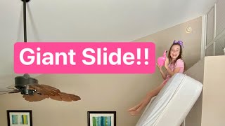 We built a HUGE Slide in our Hotel Room!!😮