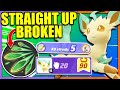 RAZOR LEAF is even more BROKEN Worlds First LEAFEON 5 KO?! | Pokemon Unite