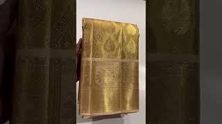 1g gold and copper zari,Kanchipuram Fullgold and copper Tissue SilkSaree,Golden and lite peach color