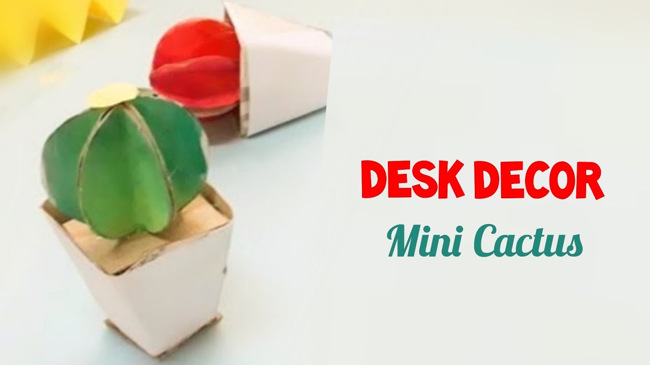 Cute Desk Decor Diy Mini Cactus Youtube