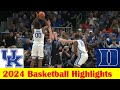 #19 Kentucky vs #6 Duke Basketball Game Highlights 11 12 2024