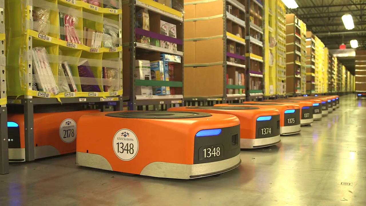 Amazon Warehouse Robots - YouTube