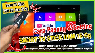 CARA PASANG SMART TV STICK TV98 5G RAM 16Gg KE TV LED BIASA