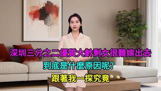 深圳三分之二的優質大齡剩女很難嫁出去，到底是什麼原因呢？跟著我一探究竟