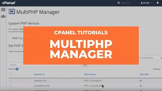 cPanel Tutorials - MultiPHP Manager