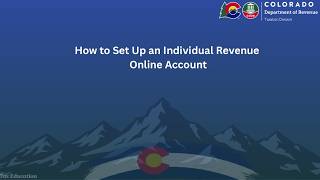 [Tax Education] How to Set Up an Individual Revenue Online Account