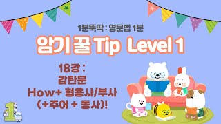 [영문법 1분 암기 꿀Tip] 18주차. 감탄문 How+형용사/부사(+주어+동사)!