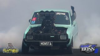 MONSTA - BLOWN INJECTED MAZDA SMASHING TYRES AT BURNOUT BOSS