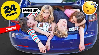 STAYING Overnight In A TESLA CHALLENGE With My CRUSH**FIRST KISS**💋| Elliana Walmsley