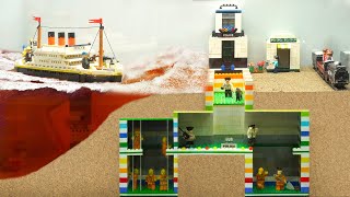 Lego Dam Breach Experiment - Titanic Lego Ship Failure & NEW LEGO Underground Prison Flooding