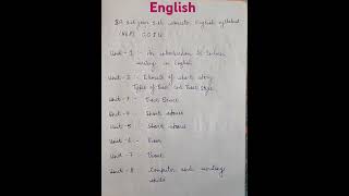 BA 1st year 1st semester English syllabus..ccs University #trending #viral#english#ytshorts