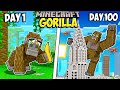 I Survived 100 Days as a GORILLA in Minecraft