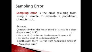2300-7.1-sampling error; and the need for sampling distribution