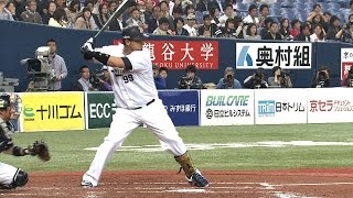 【プロ野球パ】“帰ってきた救世主”4番カラバイヨが同点タイムリー 2015/04/16 Bs-H