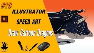 Speed Art - Cartoon design/ Dragon / Adobe Illustrator