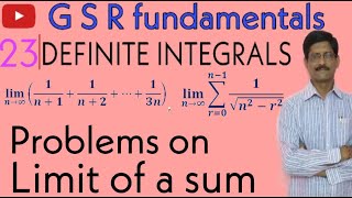 🔴Definite integrals||Part #23||Problems on Limit of sum|||IIT JEE ADVANCED||By GSR||