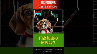 【FX為替相場予測＆解説】2/6 ドル円、円高加速の原因は？ #shorts #fx #ドル円 #相場 #予測 #デイトレ #テクニカル分析