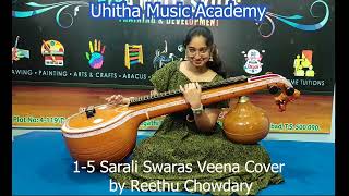 1-5 Sarali Swaras Veena Cover by Reethu Chowdary #uhithamusicacademy