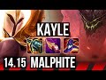 KAYLE vs MALPHITE (TOP) | Rank 7 Kayle, 7/3/9 | JP Master | 14.15