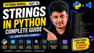 Python Strings Complete Tutorial | String Methods, Slicing, Formatting & Coding Problems | Part 10