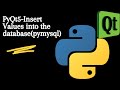 PyQt5-Insert Values into the database(pymysql)
