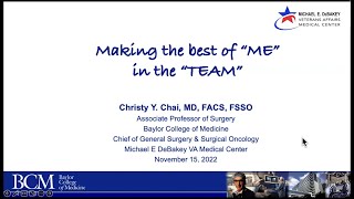 Dr. Christy Chai presents "Making the best of 'ME' in 'TEAM'"