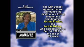 JACINTA FLAVIUS ~ Short Obituary