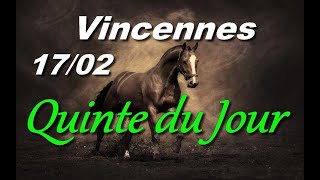 PRONOSTIC PMU QUINTE DU JOUR LUNDI 17 FEVRIER 2025