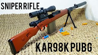 Kar98k Shell Ejection Soft Bullet Toy gun Unboxing and Review 2024 - Sniper Rifle Gun PUBG