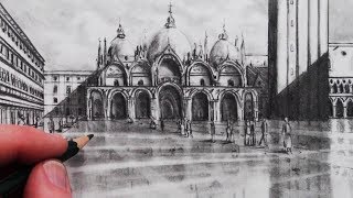How to Draw Buildings in Perspective: Saint Mark's Square, Venice: Narrated Drawing Tutorial