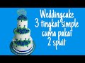 WEDDINGCAKE 3 TINGKAT BIRU DONGKER SIMPLE UNTUK PEMULA