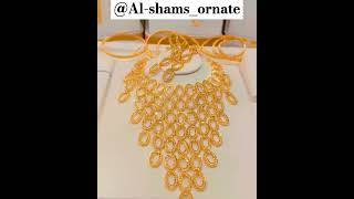 alshamsornate beautiful gold necklace set design #goldjewellerydesignsforwomen #shortsfeed