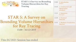 STAR 5: A Survey on Bounding Volume Hierarchies for Ray Tracing | Eurographics'2021