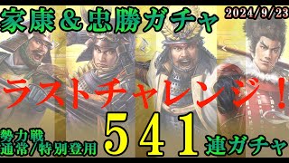 【信長の野望出陣】家康＆忠勝ガチャのラストチャレンジ！【確定まで頑張ります】