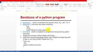 #Barebones python program
