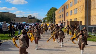 University of Arkansas Pine Bluff & Southern University Marching Band marching in. UAPB vs SU 2024